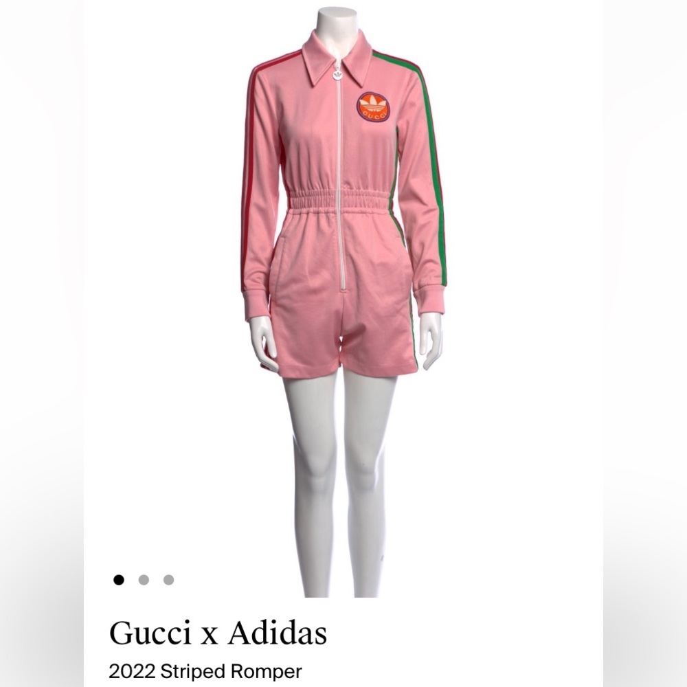 Listing for @lindseyrossp 
100% authentic！NWT！Guccix Adidas 2023 Striped Romper